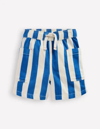 Cotton Pocket Shorts Blue Stripe
