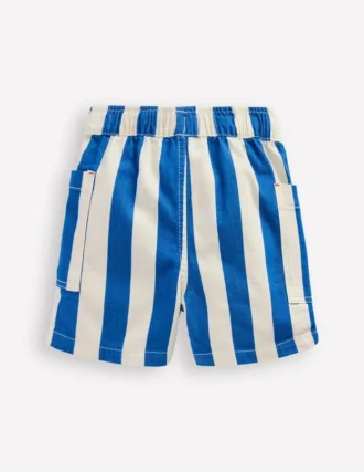 Cotton Pocket Shorts Blue Stripe