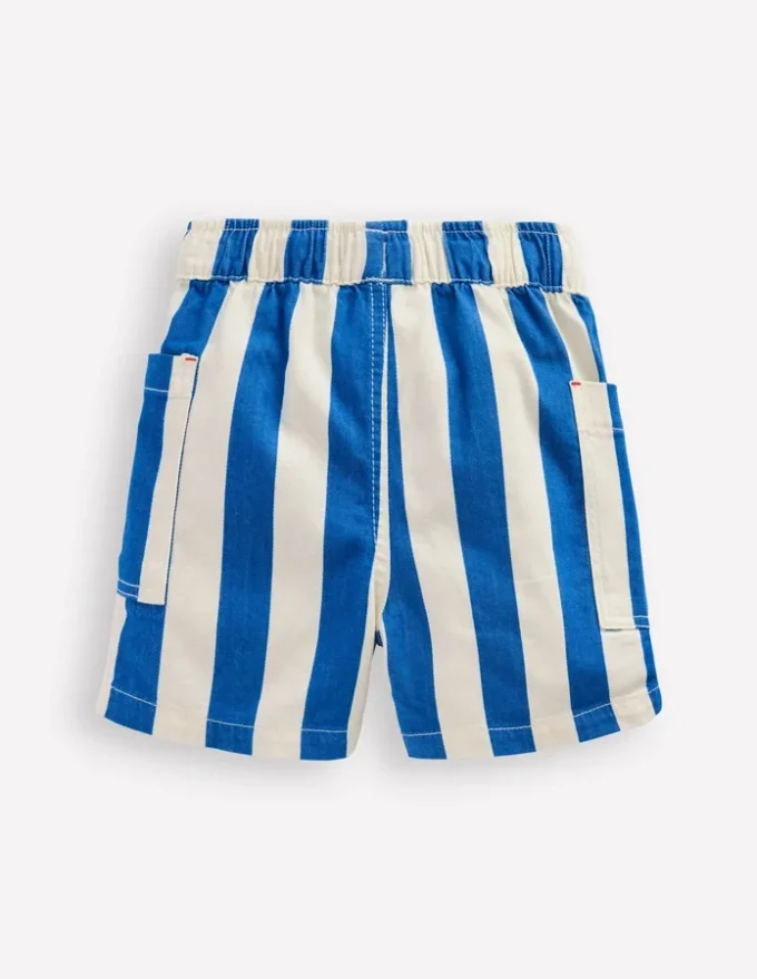 Cotton Pocket Shorts Blue Stripe
