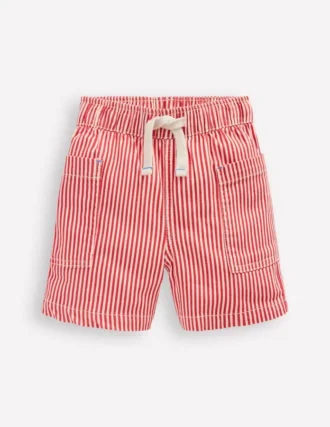 Cotton Pocket Shorts Red Ticking