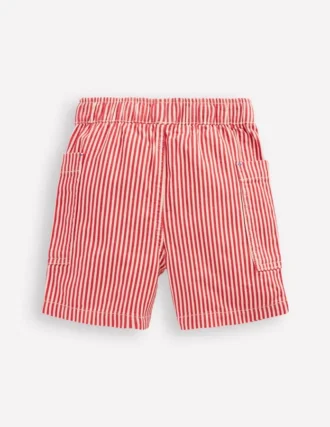 Cotton Pocket Shorts Red Ticking