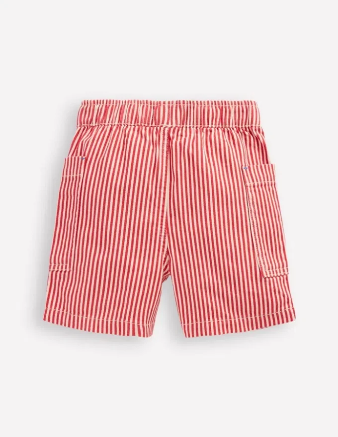 Cotton Pocket Shorts Red Ticking