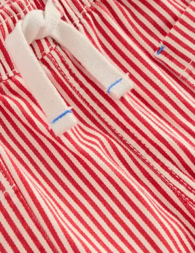 Cotton Pocket Shorts Red Ticking