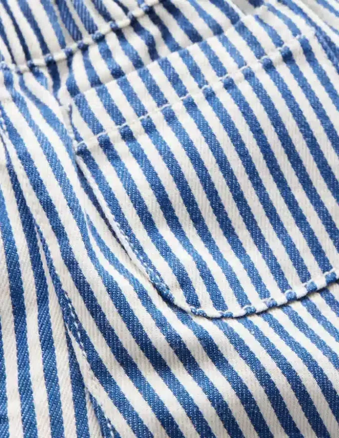 Cotton Pull-on Pants Blue and Ivory Stripe Cotton Pull-on Pants Blue and Ivory Stripe
