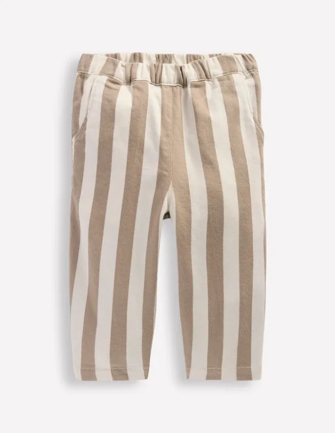 Cotton Pull-on Pants Neutral Stripe Cotton Pull-on Pants Neutral Stripe