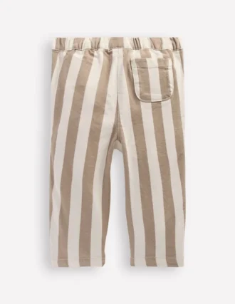 Cotton Pull-on Pants Neutral Stripe