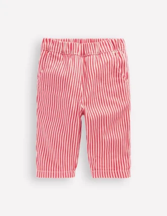 Cotton Pull-on Pants Red Stripe