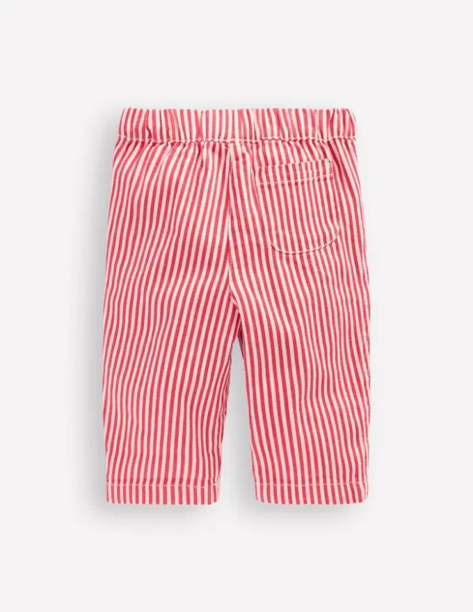 Cotton Pull-on Pants Red Stripe