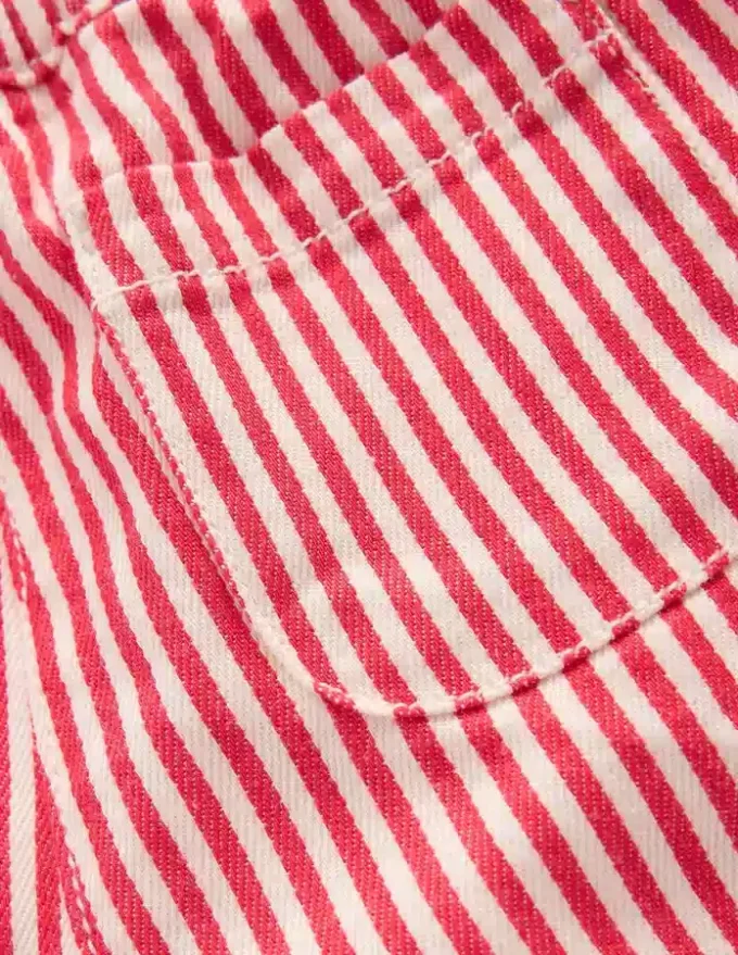 Cotton Pull-on Pants Red Stripe