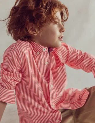 Cotton Shirt Red Ticking
