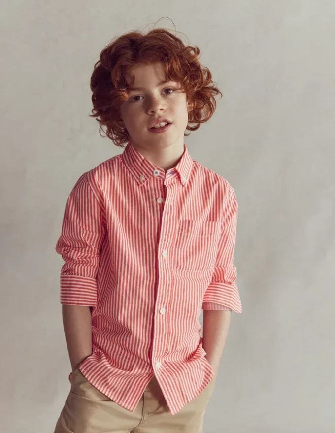 Cotton Shirt Red Ticking