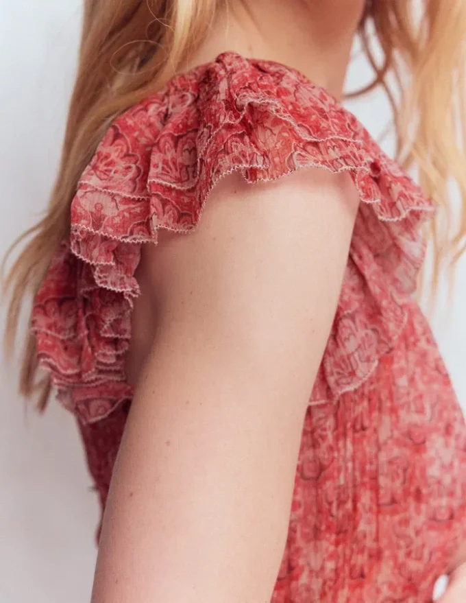 Crinkle Chiffon Maxi Dress Pink Paradise Gardens Crinkle Chiffon Maxi Dress Pink Paradise Gardens