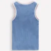 Crochet Trim Ribbed Vest Light Blue Crochet Trim Ribbed Vest Light Blue