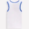 Crochet Trim Ribbed Vest White Crochet Trim Ribbed Vest White