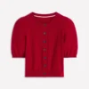 Cropped Cashmere Cardigan Ash Red Cropped Cashmere Cardigan Ash Red