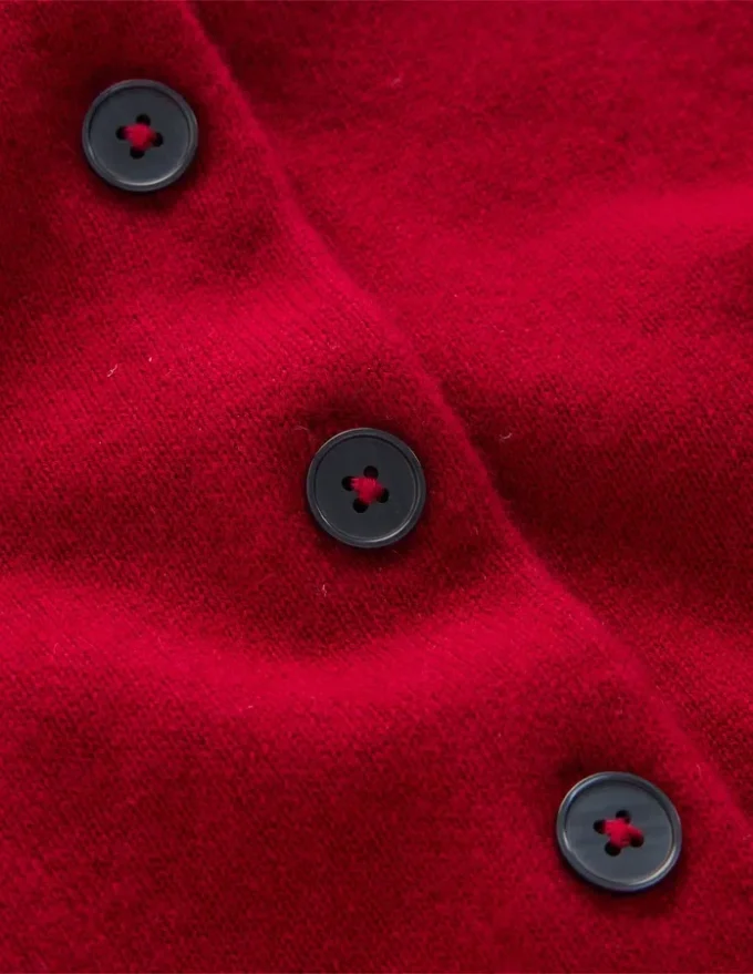 Cropped Cashmere Cardigan Ash Red Cropped Cashmere Cardigan Ash Red