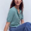 Cropped Cashmere Cardigan Misty Blue Cropped Cashmere Cardigan Misty Blue