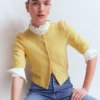 Cropped Cashmere Cardigan Sandstone Yellow Cropped Cashmere Cardigan Sandstone Yellow
