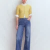 Cropped Cashmere Cardigan Sandstone Yellow Cropped Cashmere Cardigan Sandstone Yellow