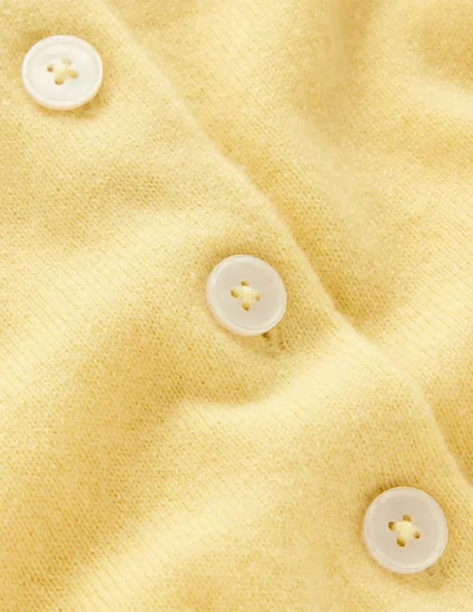 Cropped Cashmere Cardigan Sandstone Yellow Cropped Cashmere Cardigan Sandstone Yellow