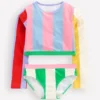Cropped Rash Vest Set Multi Hotchpotch Stripe