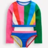 Cropped Rash Vest Set Rainbow Sunray