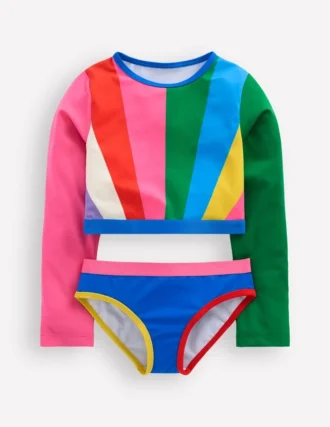 Cropped Rash Vest Set Rainbow Sunray