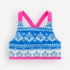 Cross-back Bikini Top Azure Blue Woodblock Cross-back Bikini Top Azure Blue Woodblock