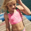 Cross-back Bikini Top Festival Pink Daisy