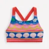 Cross-back Bikini Top Multi Sea Shell Stripe Cross-back Bikini Top Multi Sea Shell Stripe