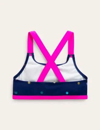 Cross-back Bikini Top Rainbow Foil Confetti Spot