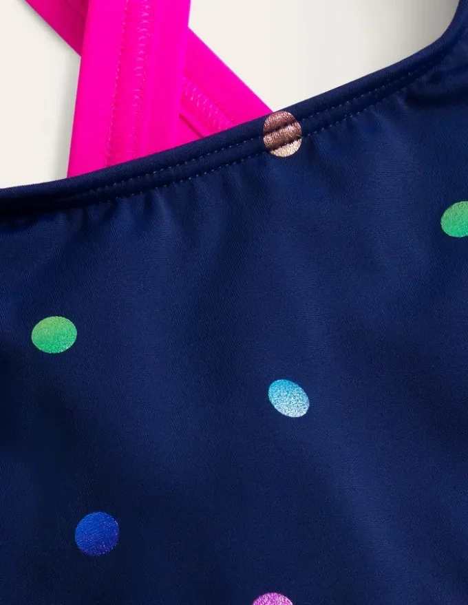 Cross-back Bikini Top Rainbow Foil Confetti Spot