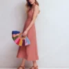 Cross Back Broderie Midi Dress Vintage Rose Broderie Cross Back Broderie Midi Dress Vintage Rose Broderie