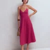 Cross Back Jersey Dress Beet Red Cross Back Jersey Dress Beet Red