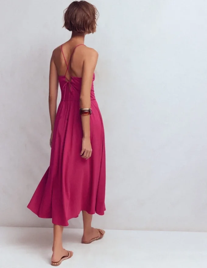 Cross Back Jersey Dress Beet Red Cross Back Jersey Dress Beet Red