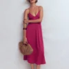 Cross Back Jersey Dress Beet Red Cross Back Jersey Dress Beet Red