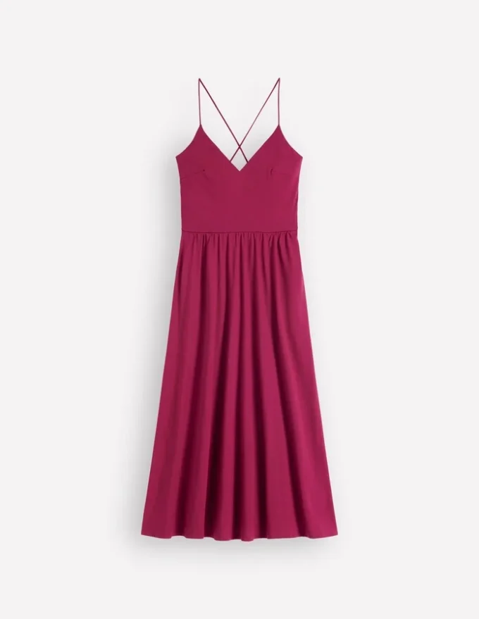 Cross Back Jersey Dress Beet Red Cross Back Jersey Dress Beet Red