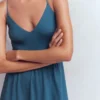 Cross Back Jersey Dress Tourmaline Blue Cross Back Jersey Dress Tourmaline Blue
