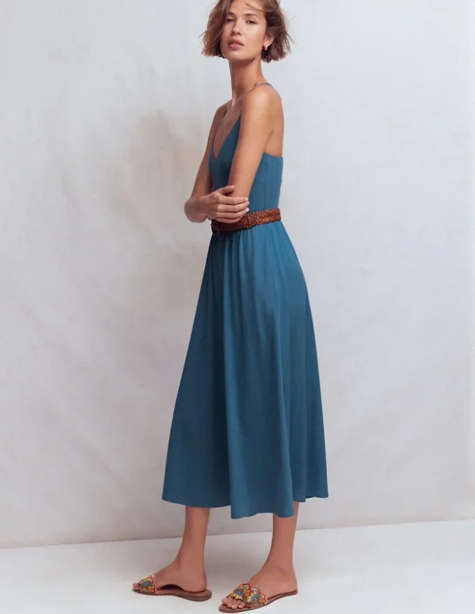 Cross Back Jersey Dress Tourmaline Blue Cross Back Jersey Dress Tourmaline Blue