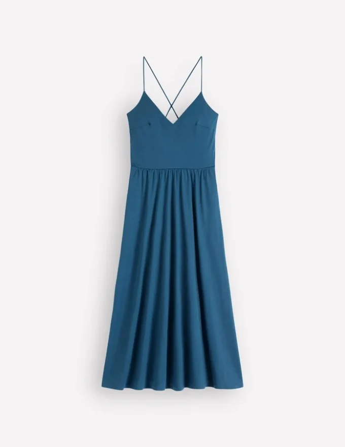 Cross Back Jersey Dress Tourmaline Blue Cross Back Jersey Dress Tourmaline Blue
