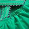 Cross-Back Pom Trim Top Aquamarine Blue