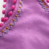 Cross-Back Pom Trim Top Chalky Violet