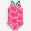 Cross-Back Printed Swimsuit Festival Pink Daisy