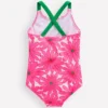 Cross-Back Printed Swimsuit Festival Pink Daisy