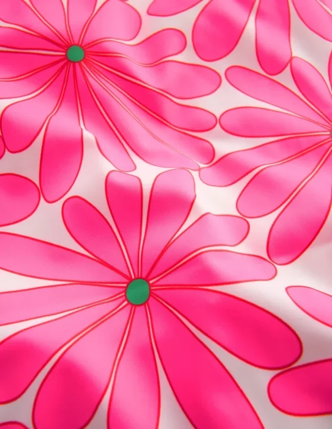 Cross-Back Printed Swimsuit Festival Pink Daisy