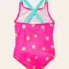 Cross-Back Printed Swimsuit Fuchsia Pink Foil Spot