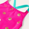 Cross-Back Printed Swimsuit Fuchsia Pink Foil Spot