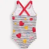 Cross-Back Printed Swimsuit Multi Celestial Stripe