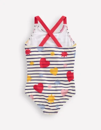 Cross-Back Printed Swimsuit Multi Celestial Stripe