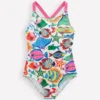 Cross-Back Printed Swimsuit Multi Fishes